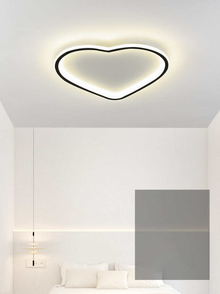 Plafonnier LED minimaliste moderne en aluminium en forme de cœur avec abat-jour en acrylique