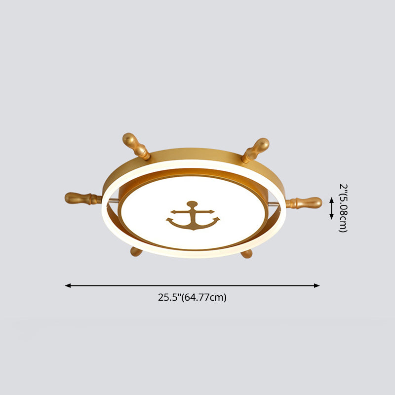 Casque d'or de style créatif pour enfants LED plafonnier encastré en fer forgé avec abat - jour acrylique