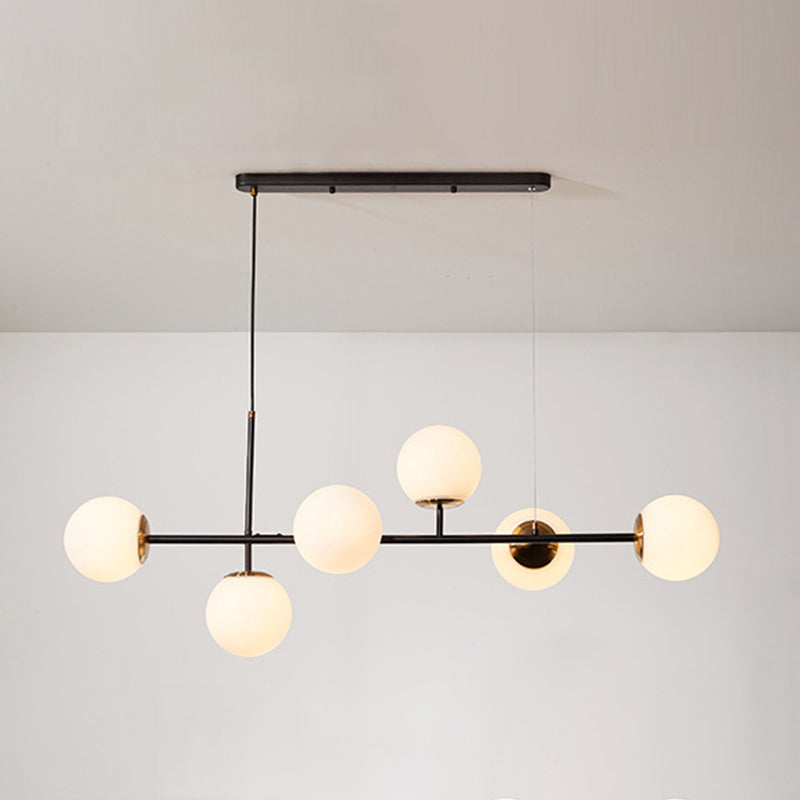 Modern Creative Globe Isola Light Iron Iron a 6 luci a sospensione Light With Glass Shade