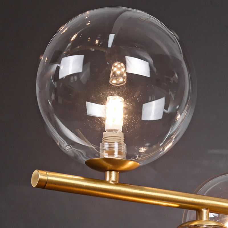 Luz de lámpara de vidrio lineal de iluminación de la isla dorada para el comedor para comedor