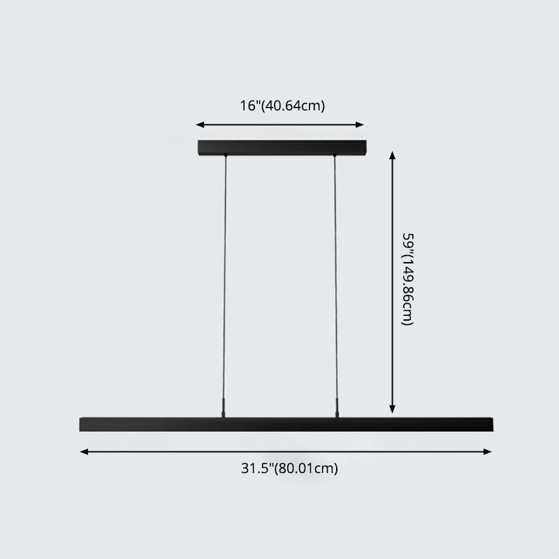 Lámpara de lámpara de iluminación lineal de lámpara de iluminación moderna lámpara de lámpara de iluminación en negro