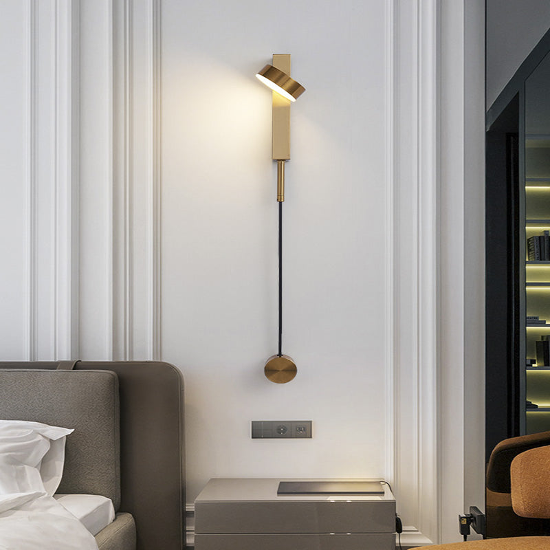 Lampada da parete da parete da muro di lettura in metallo a 1 luce per camera da letto