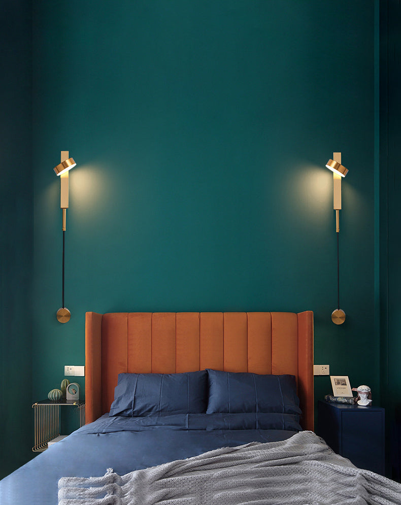 Lampada da parete da parete da muro di lettura in metallo a 1 luce per camera da letto