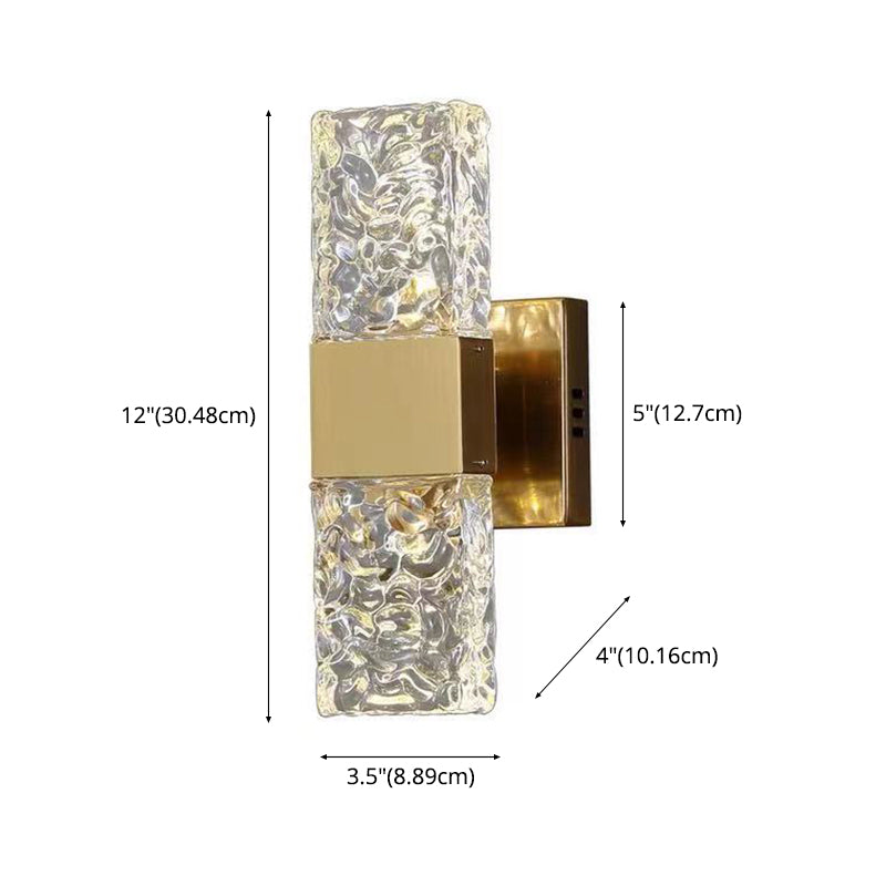 Cristal posmoderno 1 luces de pared de pared de pared de pared rectangular para dormitorio