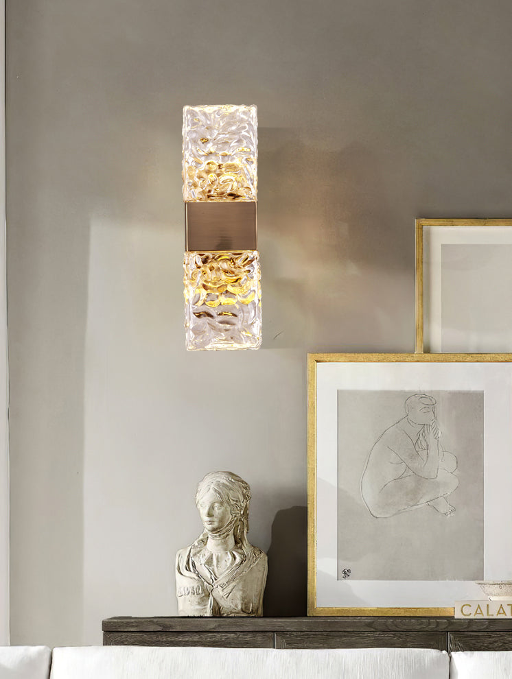 Cristal posmoderno 1 luces de pared de pared de pared de pared rectangular para dormitorio