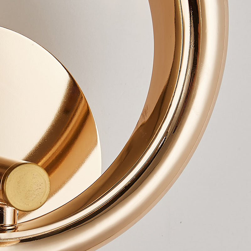 Gold Circle Acrylic Wall Lamps 1-Light Modern Wall Mount Lamp for Living Room