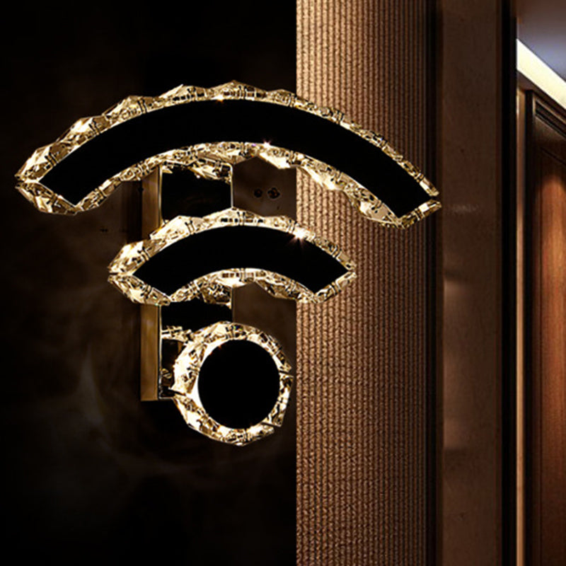 WiFi Wall Mounted Light Modernism K9 Crystal Led Black Wall Sconce Lighting in warm/wit licht