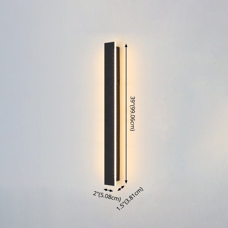 Linear Shade Wall Lighting Modern Simple Style 1 Light Sconce Light in Black Finish