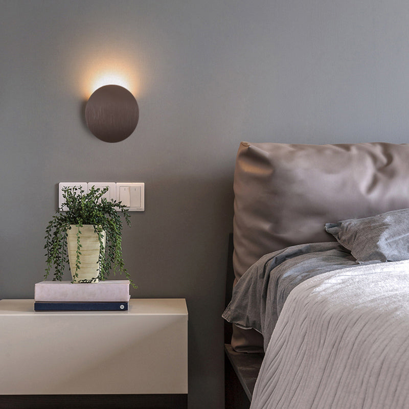 Lámpara de pared circular de aluminio de pared de pared LED minimalista moderna para espacios interiores