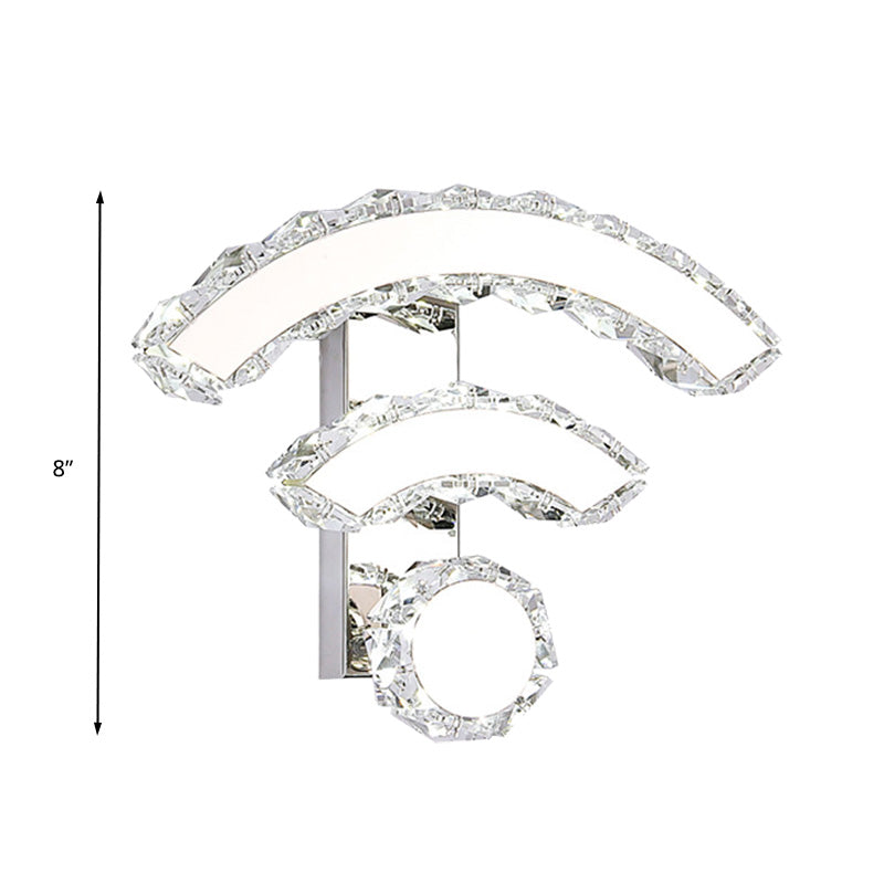 Wifi Wall Mounted Light Modernism K9 Crystal LED Black Wall Sconce Lighting in Warm/White Light