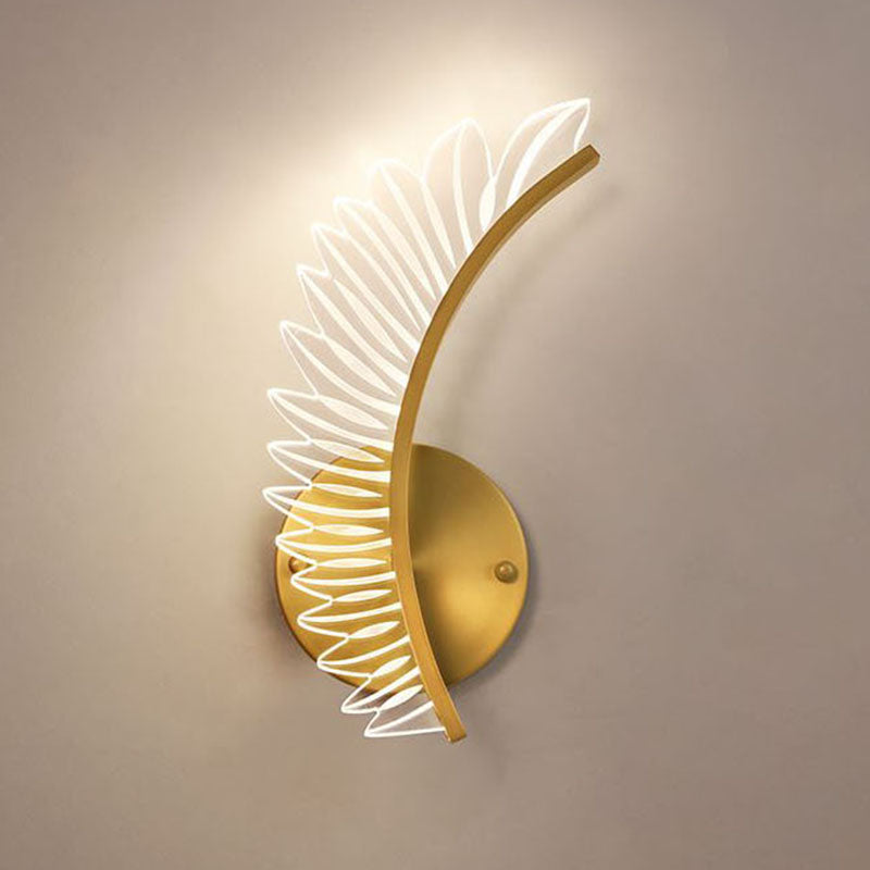 Iluminación de pared acrílica de cobre contemporánea Discina LED de pared LED para dormitorio