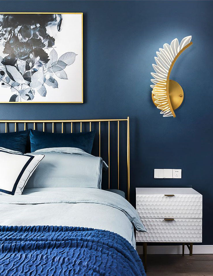 Iluminación de pared acrílica de cobre contemporánea Discina LED de pared LED para dormitorio