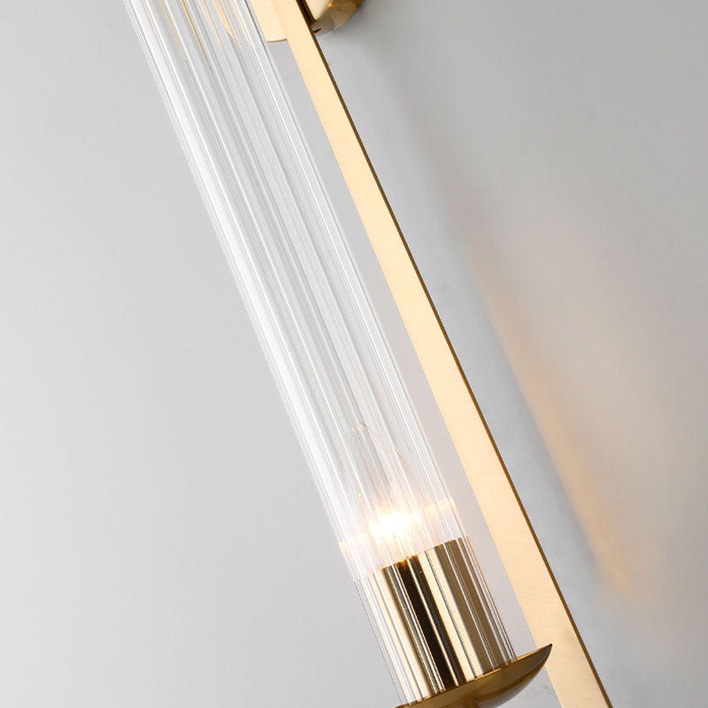 Contemporary Armed Wall Mounted Light Fixture 1-Light Glass Sconce Light for Bedroom