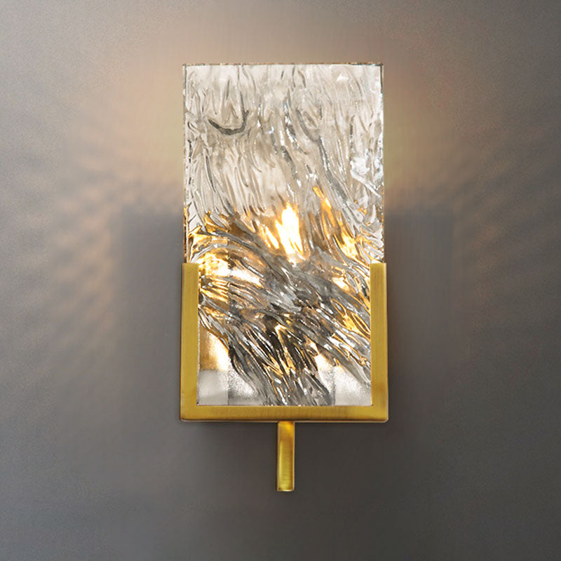 1 Lichtgold zeitgenössische Wandbeleuchtung Kristallquadrat-Wandbeleuchtung für Schlafzimmer