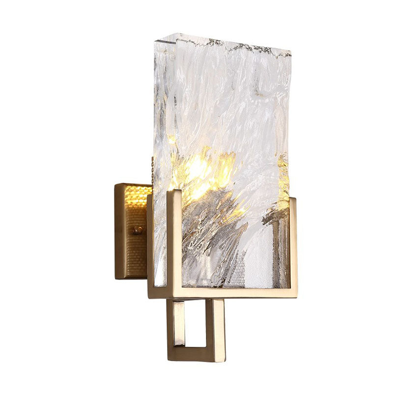 1 Lichtgold zeitgenössische Wandbeleuchtung Kristallquadrat-Wandbeleuchtung für Schlafzimmer