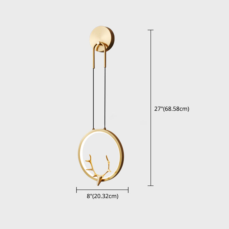 1 lumière en métal contemporain luminaire mural luminaire des bois lampe pour chambre à coucher