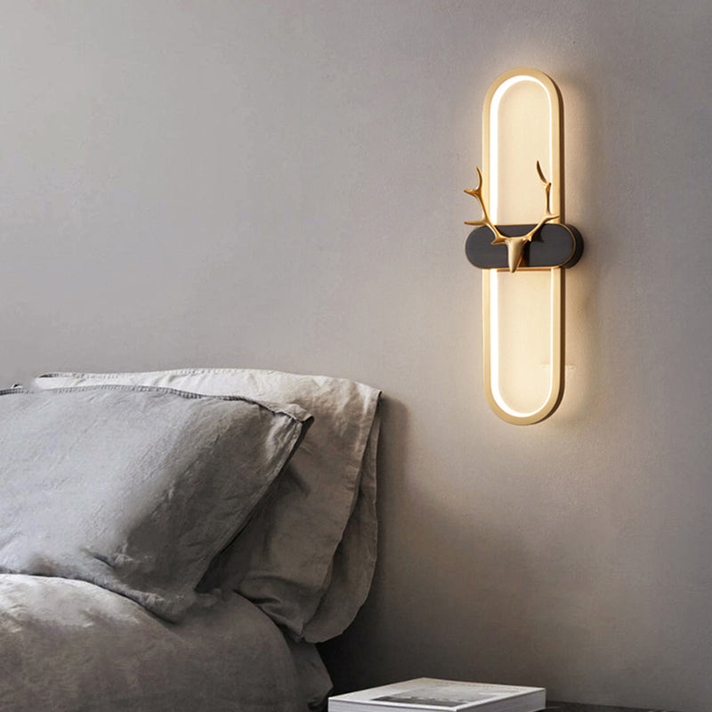 Copper Antlers Wall-Mounted Light Metal Wall Light Sconces for Bedroom