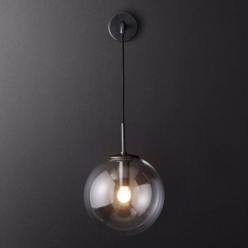 Lumières Globe Sconce Lights Industrial Blown Blown 1-Light Murding Lights in Gold and Black