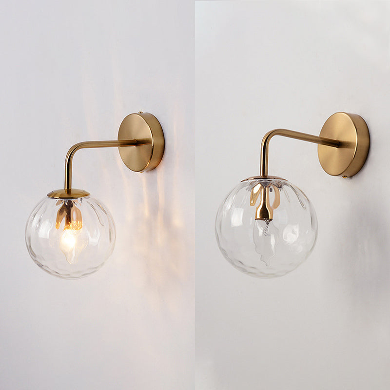 Orb Leuchtenbeleuchtung industriell geblasenes Glas 1-Licht-Wandlampen in Gold und Schwarz