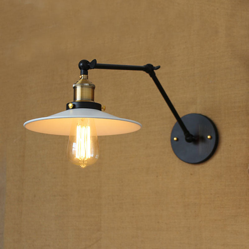 Industrielle Scheune Schwung Arm Saftleuchten Metall 1-Licht-Wandlampe in Chrom und Schwarz