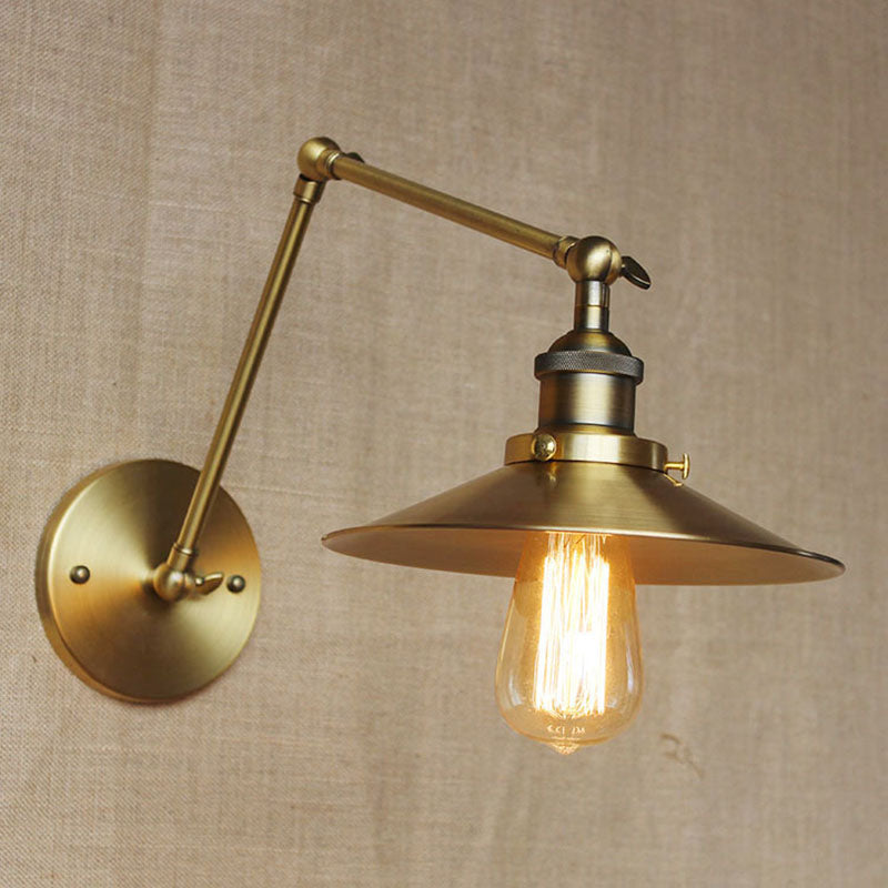 Industrielle Scheune Schwung Arm Saftleuchten Metall 1-Licht-Wandlampe in Chrom und Schwarz