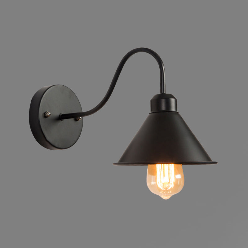 Schwarzer Dom Schattenbad Leuchte Industriemetall 1-Licht-Wandmontageleuchte