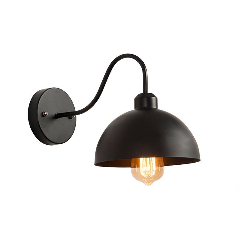 Schwarzer Dom Schattenbad Leuchte Industriemetall 1-Licht-Wandmontageleuchte