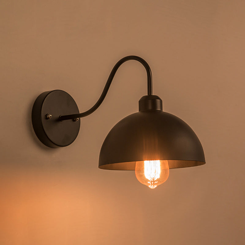 Schwarzer Dom Schattenbad Leuchte Industriemetall 1-Licht-Wandmontageleuchte
