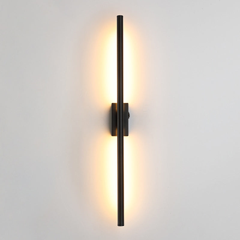 Sconce da parete lineare a 1 luce moderna moderna illuminazione da parete in vetro in stile semplice in nero