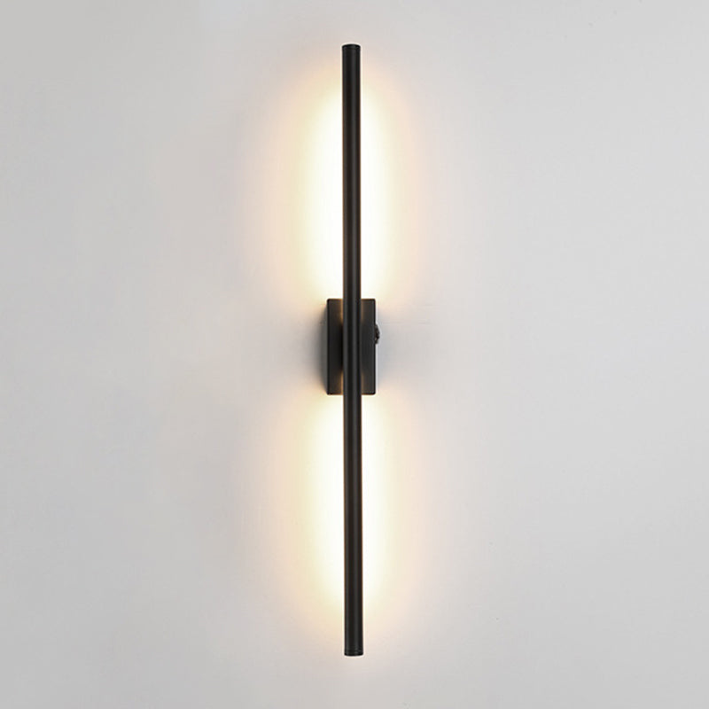 Sconce da parete lineare a 1 luce moderna moderna illuminazione da parete in vetro in stile semplice in nero