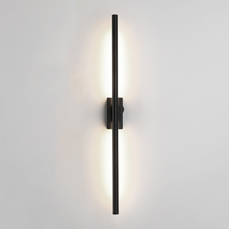 Sconce da parete lineare a 1 luce moderna moderna illuminazione da parete in vetro in stile semplice in nero
