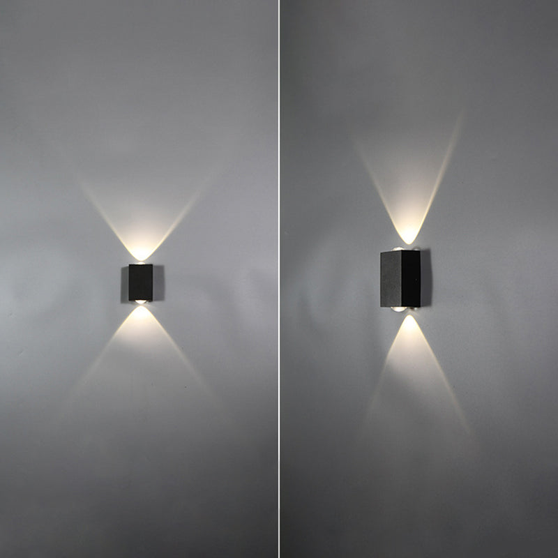 Lámpara de pared LED geométrica negra en el estilo de pared de aluminio de estilo conciso moderno con sombra de vidrio