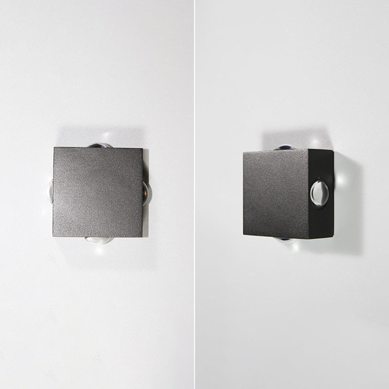 Lámpara de pared LED geométrica negra en el estilo de pared de aluminio de estilo conciso moderno con sombra de vidrio