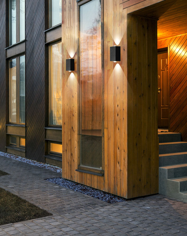 Lámpara de pared LED geométrica negra en el estilo de pared de aluminio de estilo conciso moderno con sombra de vidrio