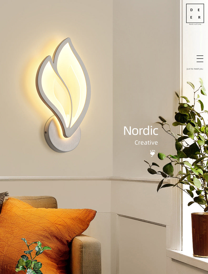 Lámpara de pared LED blanca acrílica en un estilo creativo moderno apliques de pared de hierro forjado para espacios interiores