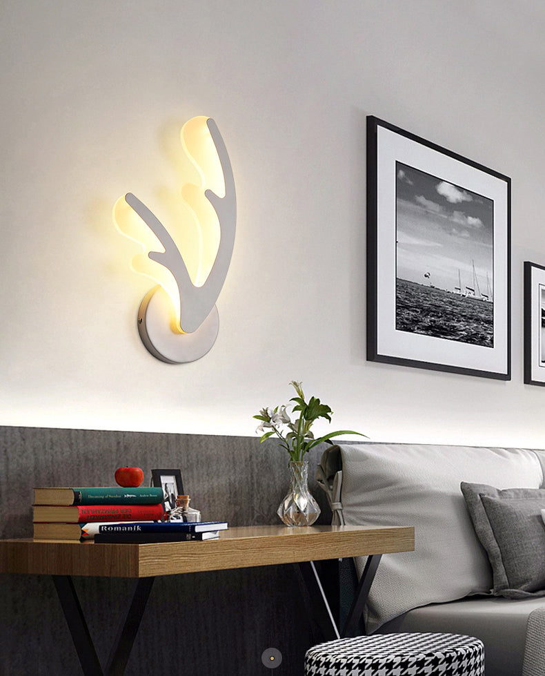 Lámpara de pared LED blanca acrílica en un estilo creativo moderno apliques de pared de hierro forjado para espacios interiores