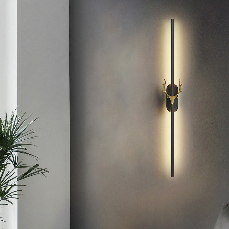 1-licht lineaire schaduwmuur SCONCE Moderne eenvoudige stijl wandverlichting in zwart