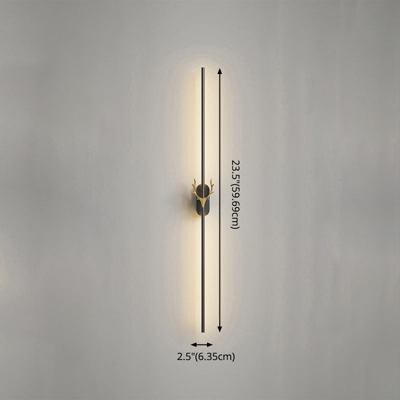 1-licht lineaire schaduwmuur SCONCE Moderne eenvoudige stijl wandverlichting in zwart