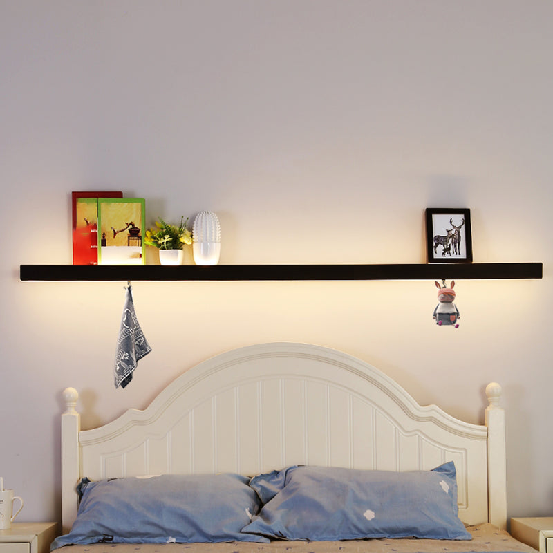 1-licht lineaire schaduwmuur SCONCE Moderne eenvoudige stijl wandverlichting in zwart