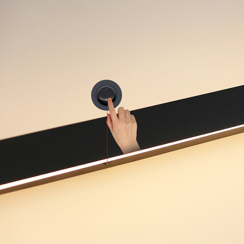 1-licht lineaire schaduwmuur SCONCE Moderne eenvoudige stijl wandverlichting in zwart