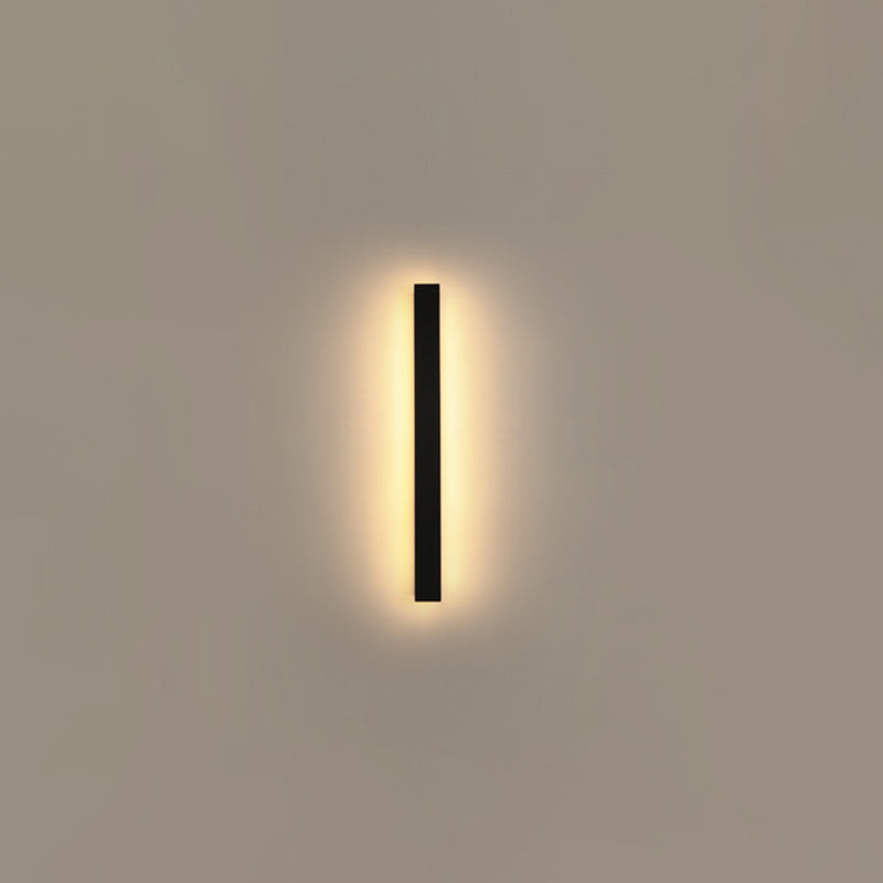 Moderner einfacher Stil Linearer Schatten Wandleuchten Metal 1 Leichte Leuchten im schwarzen Finish