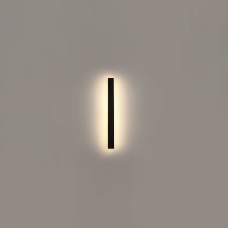 Moderner einfacher Stil Linearer Schatten Wandleuchten Metal 1 Leichte Leuchten im schwarzen Finish