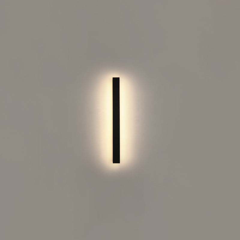 Moderner einfacher Stil Linearer Schatten Wandleuchten Metal 1 Leichte Leuchten im schwarzen Finish