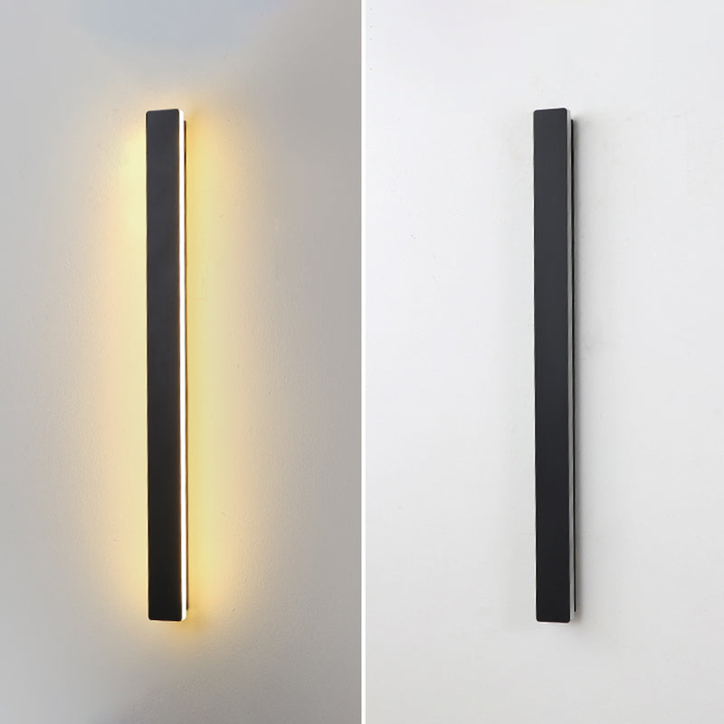 Linear Shade Wall Lighting Modern Simple Style 1 Light Sconce Light in Black Finish