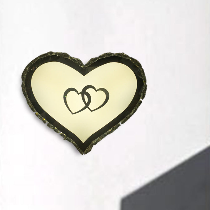 LED Bedroom Wall Sconce Lighting Simple White Wall Light Fixture with Heart-Shaped Crystal Shade in Warm/White/2 Color Light