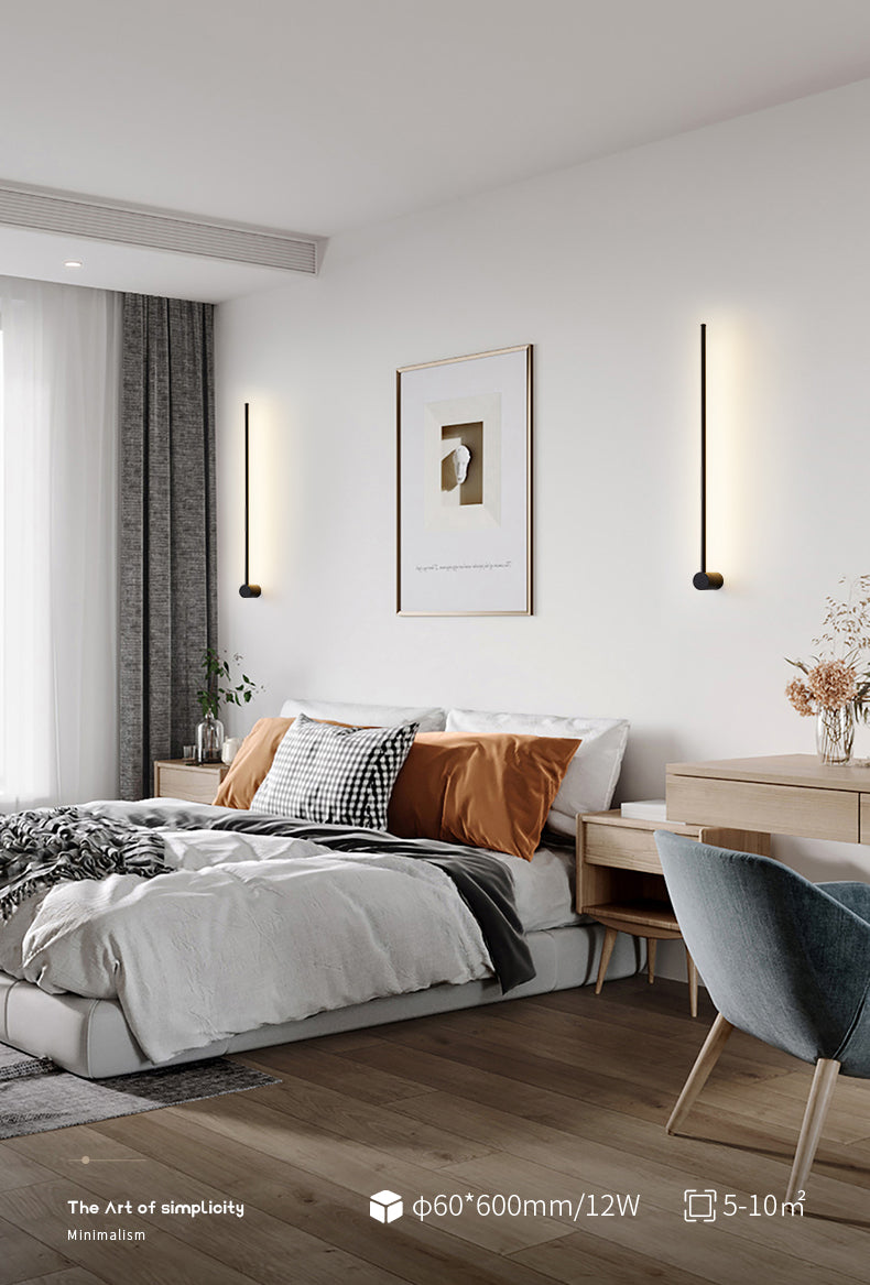 1-licht lineaire schaduwmuur SCONCE Moderne eenvoudige stijl wandverlichting in zwart