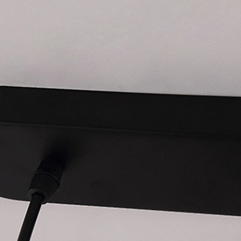 Lumière pendante noire à 3 légers en dôme en fer forgé moderne lampe suspendue avec une teinte en verre