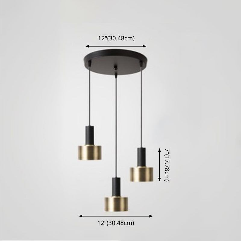 Lampe suspendue noire à 3 légers dans un pendentif en métal de style luxe moderne Lumière en métal pour salle à manger
