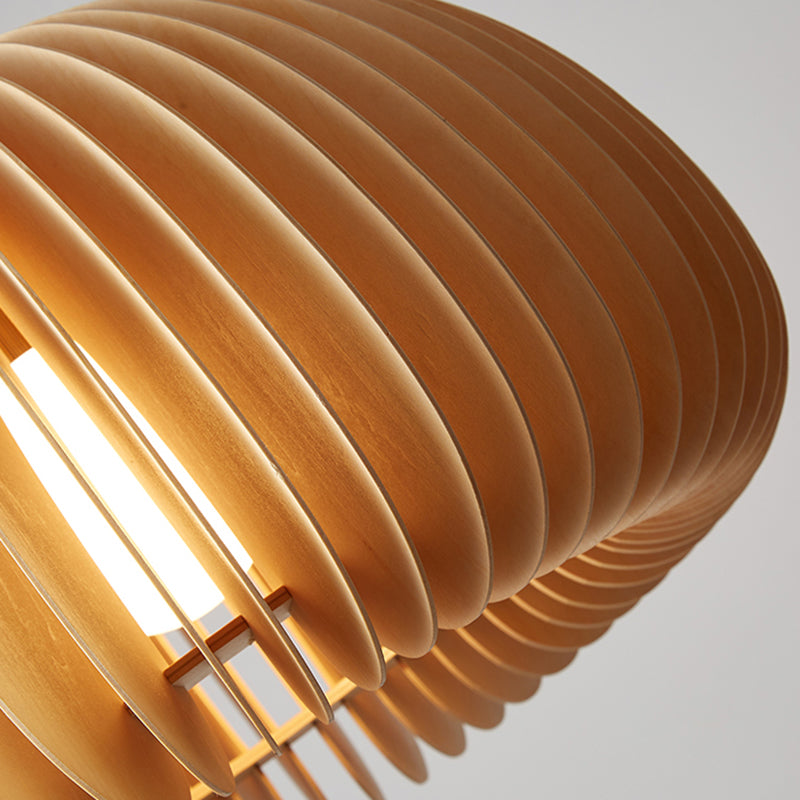 Simplicity Pumpkin Hanging Light Kit Wood 1-Light Ceiling Light for Dining Room