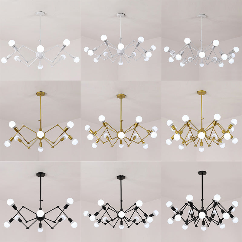 Luminaire en métal lustre lux de style loft araignées de vêtements de vêtements de plafond